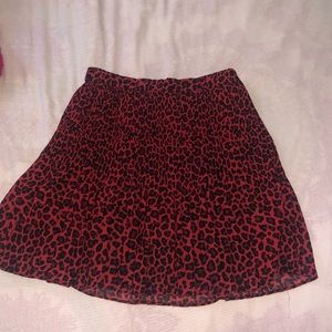 Red Cheetah Print Skirt